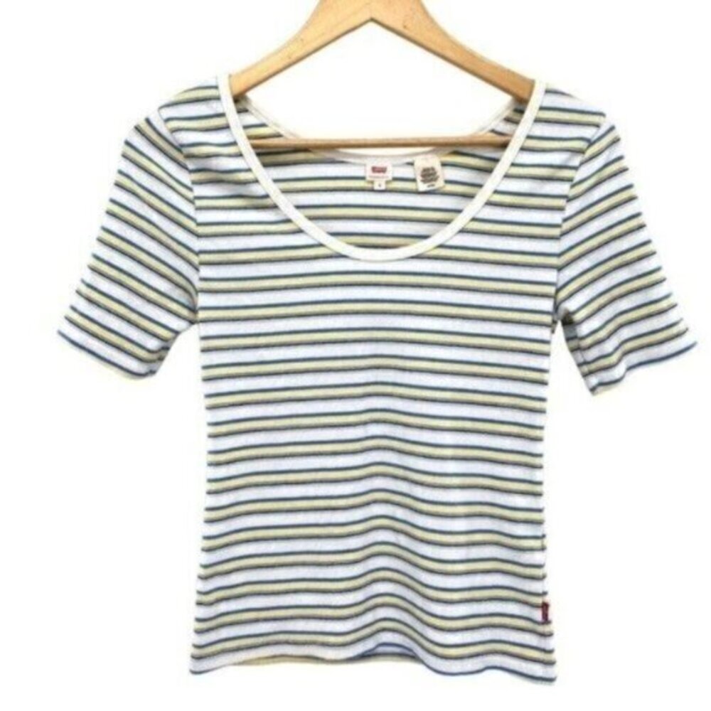 LevisโWomenโs Venice Striped Stretch Ribbed Top